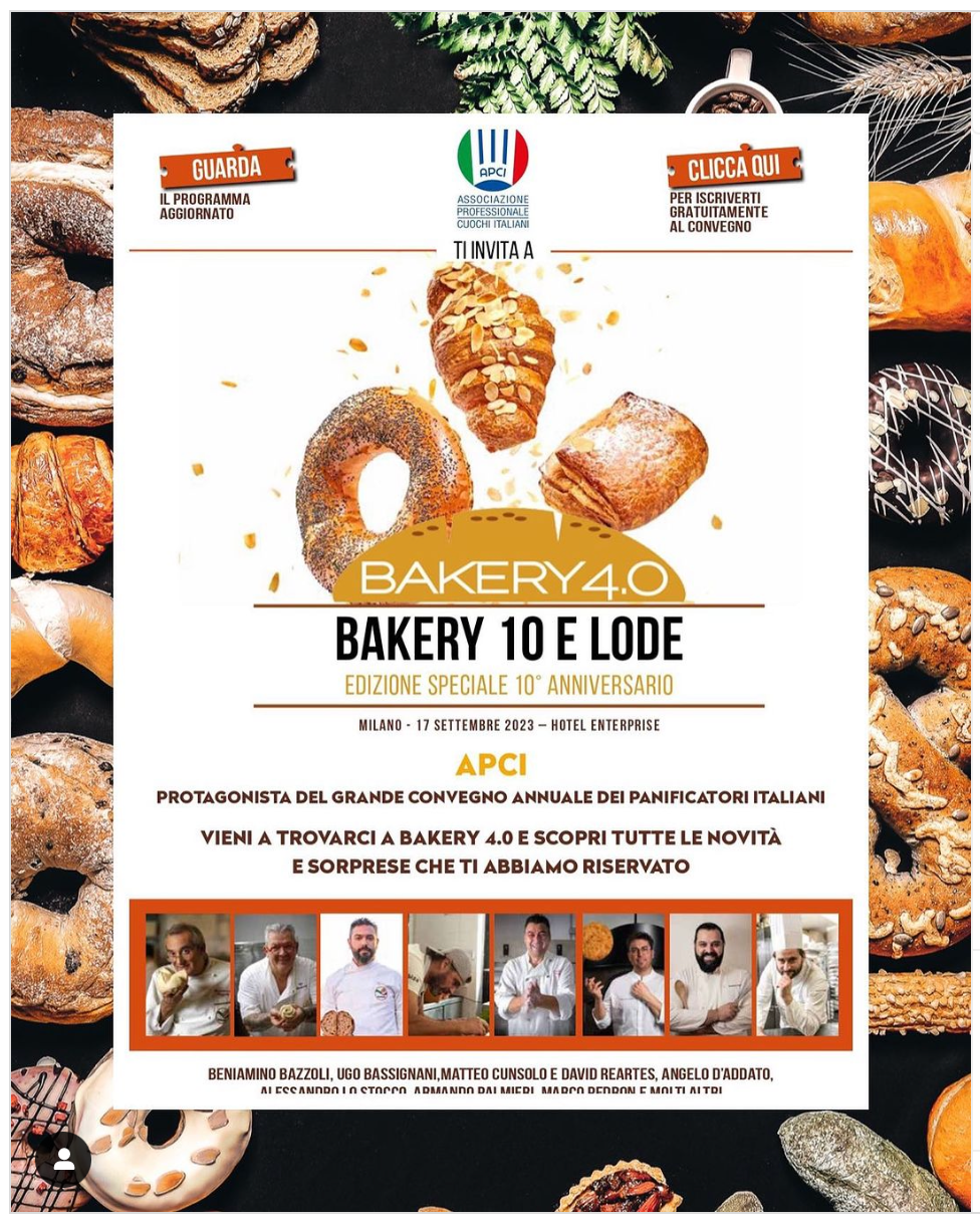 Il 17 Settembre con Associazione Professionale Cuochi Italiani alla Decima edizione del 𝐁𝐚𝐤𝐞𝐫𝐲 𝟒.𝟎