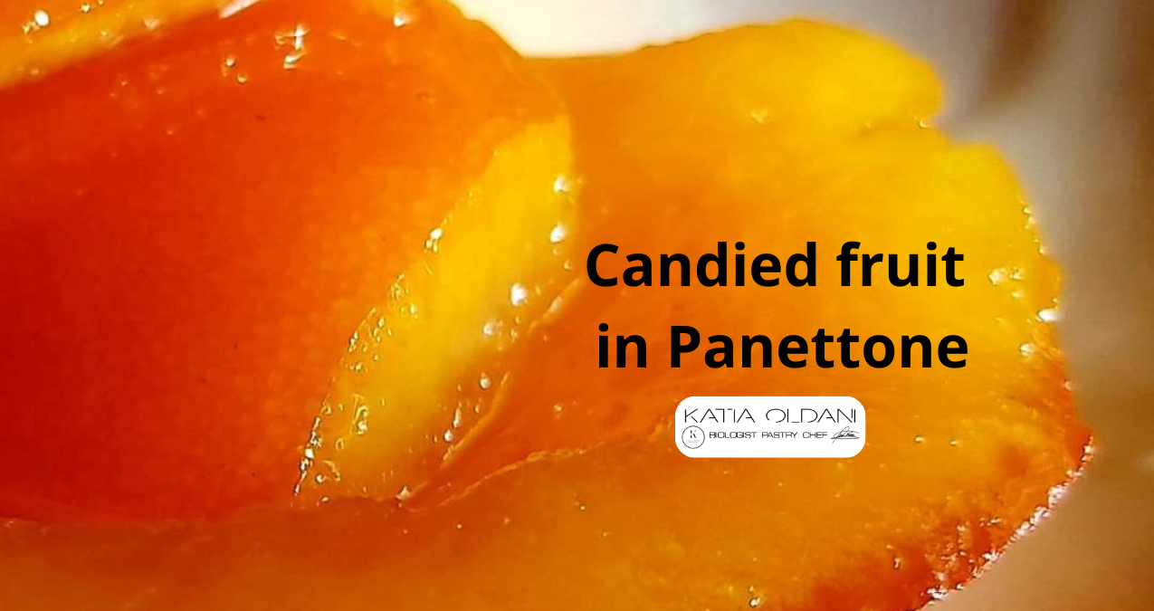 Close-up of high-quality candied fruit in Panettone, illustrating osmosis and baking science