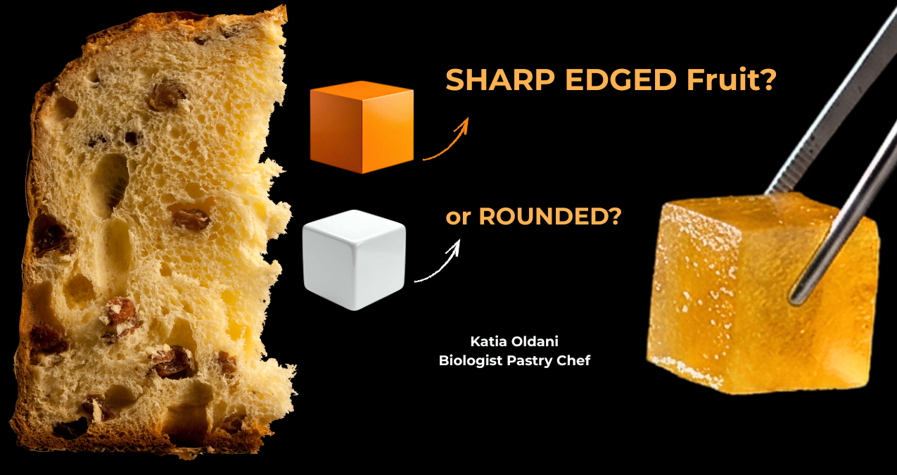 Rheological comparison: geometric impact of sharp-edged vs rounded candied fruit on Panettone gluten network. Macroscopic analysis of structural insertion defects.